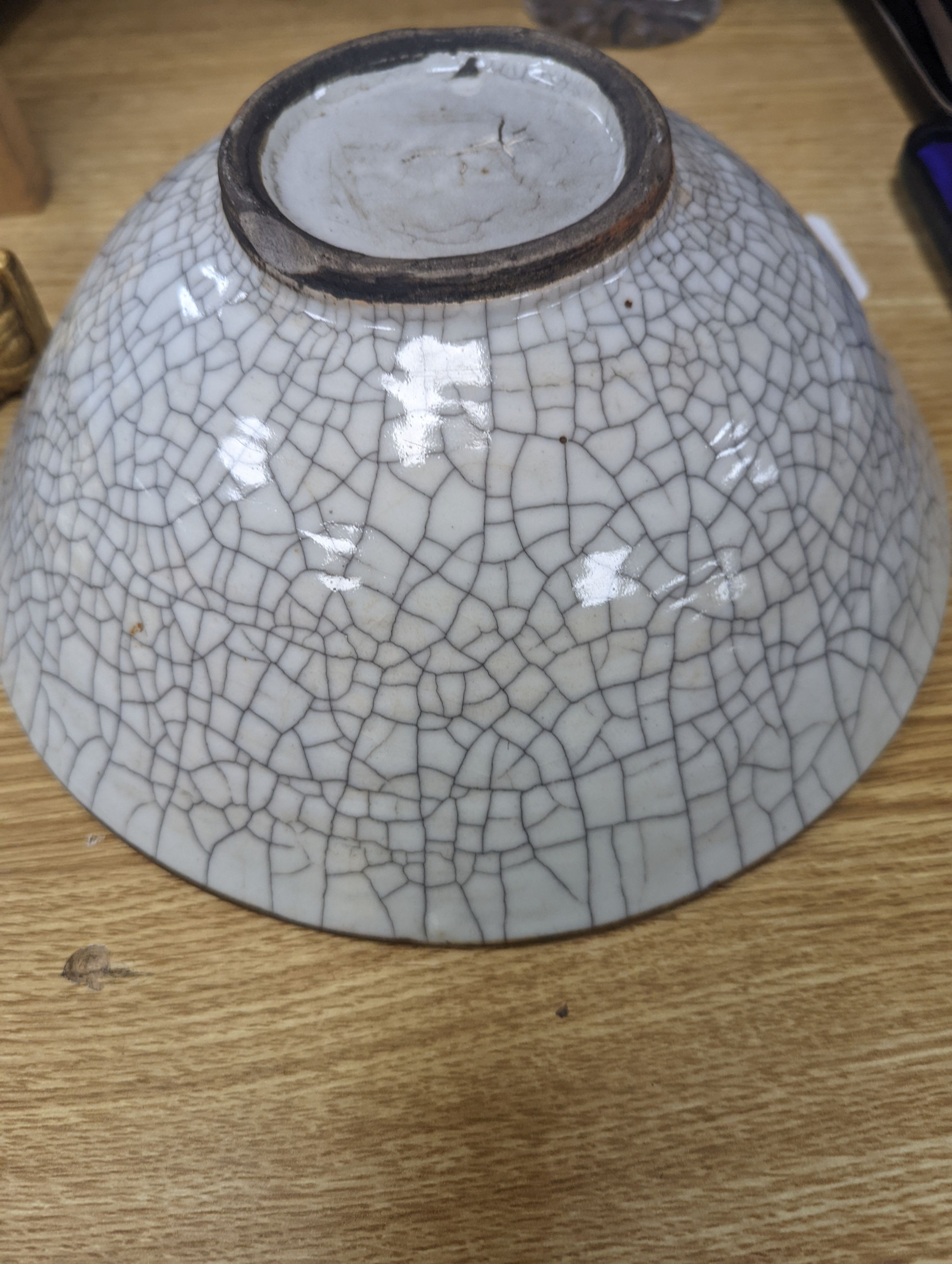 A Chinese crackle glaze bowl - 27cm diameter